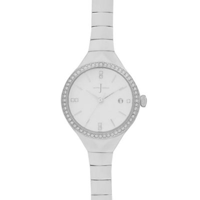Ladies silver slim bracelet watch